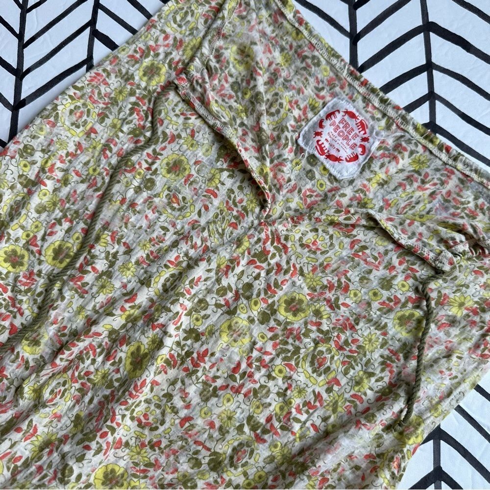 Free People Size XS Sleeveless Boho Floral Mini Dress